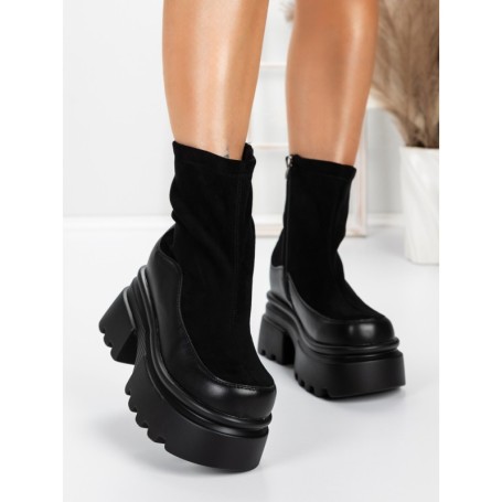Ghete Dama cu Platforma 5W61 BLACK | MEI