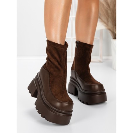 Ghete Dama cu Platforma 5W61 BROWN | MEI