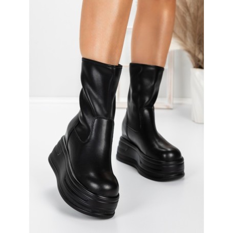 Ghete Dama din piele naturala 5W76 BLACK | PANTOFUL