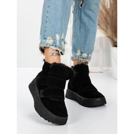 Ghete Dama din piele naturala 5SZ6 BLACK | PANTOFUL