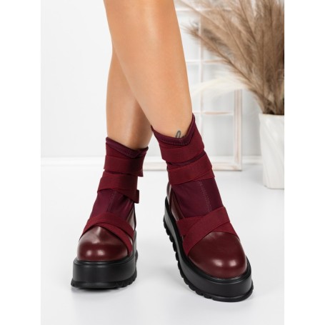 Ghete Dama cu Platforma 56WL1 WINERED | MEI