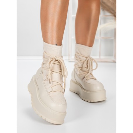 Ghete Dama cu Platforma 56WL3 BEIGE | MEI