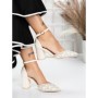 Pantofi cu Toc Gros 5XKK37 BEIGE | MEI