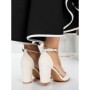 Pantofi cu Toc Gros 2YXD63 BEIGE | MEI