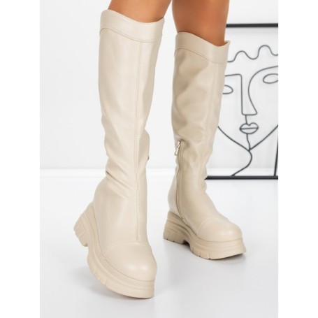 Cizme Dama cu Platforma 58WL13 BEIGE | MEI