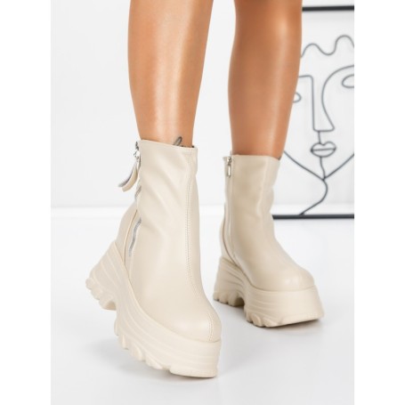 Ghete Dama cu Platforma 58WL17 BEIGE | MEI