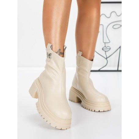 Ghete Dama cu Platforma 58WL21 BEIGE | MEI