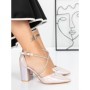 Pantofi cu Toc Gros 2YXD63 CHAMPAGNE | MEI
