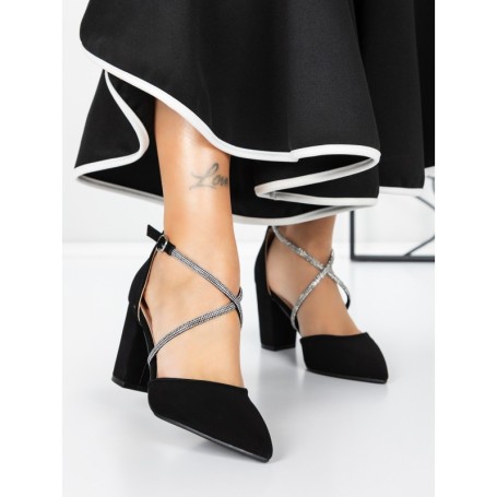 Pantofi cu Toc Gros 2YXD63 BLACK | MEI