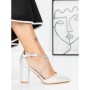 Pantofi cu Toc Gros 2YXD63 SILVER | MEI