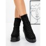 Ghete Dama cu Platforma 3AL77 BLACK | MEI