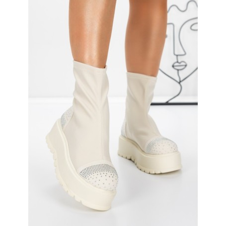 Ghete Dama cu Platforma 3AL78 BEIGE | MEI