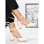 Pantofi cu Toc Gros 3XKK81 BEIGE | MEI