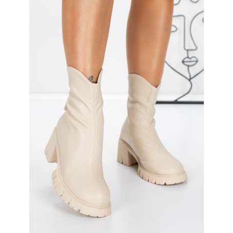 Jarno-jesenné dámske čižmy 3WL16 Béžová » MeiMall.sk