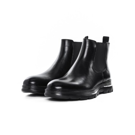 Ghete Barbati din piele naturala Z190330-1 BLACK | ADVANCER