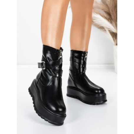 Ghete Dama cu Platforma 5W83 BLACK | MEI
