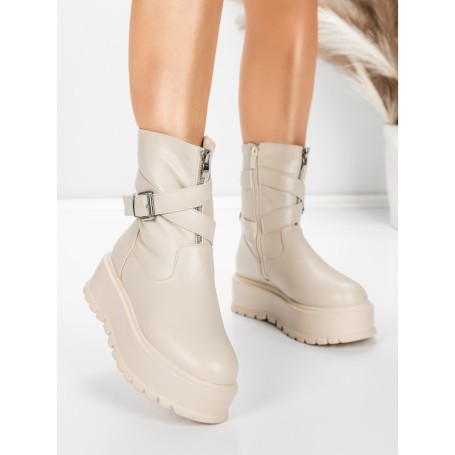 Ghete Dama cu Platforma 5W83 BEIGE | MEI