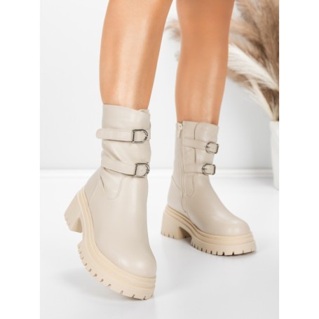 Ghete Dama cu Platforma 5W80 BEIGE | MEI