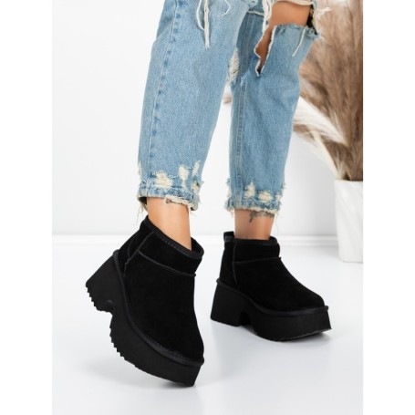 Ghete Dama din piele naturala 5W70 BLACK | PANTOFUL