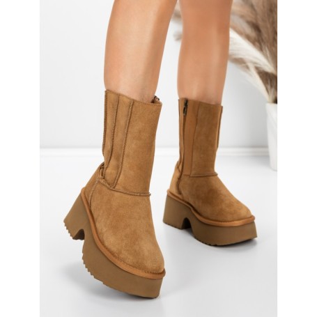 Ghete Dama din piele naturala 5W71 YELLOW | PANTOFUL