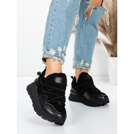 Pantofi Casual Dama din piele naturala 58W26 BLACK | PANTOFUL