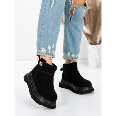 Ghete Dama din piele naturala 58W28 BLACK | PANTOFUL