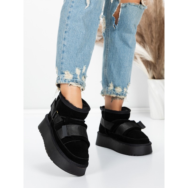 Ghete Dama din piele naturala 3AL76 BLACK | MEI