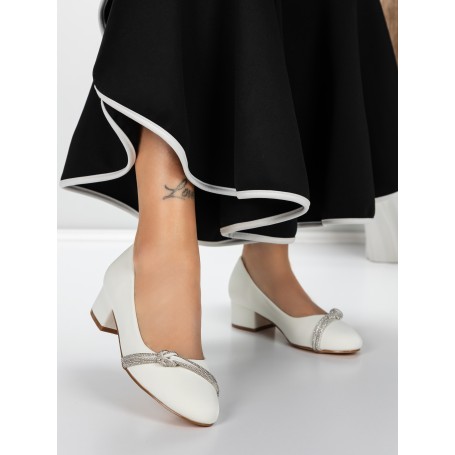 Topánky na nízkom podpätku 3XKK99 Biely » MeiMall.sk