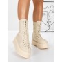 Dámska členková obuv na platforme 3AL77 Béžová | Mei » MeiMall.sk