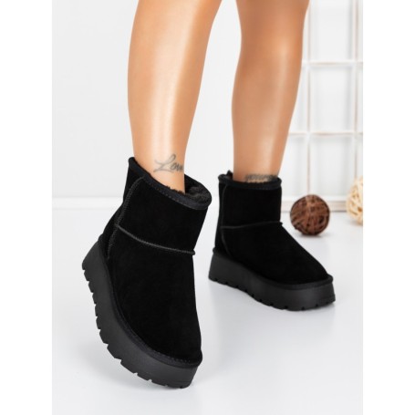 Ghete Dama din piele naturala 5W93 BLACK | PANTOFUL