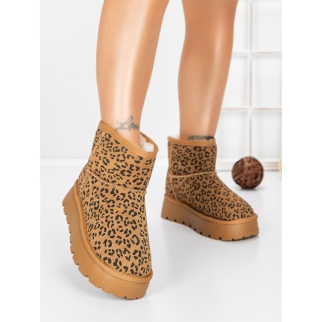 Ghete Dama din piele naturala 5W93 LEOPARD PRINT | PANTOFUL