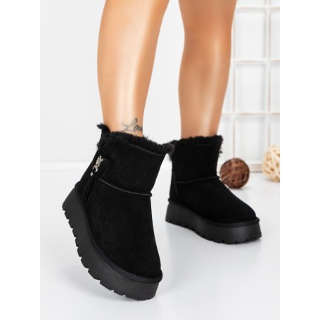 Ghete Dama din piele naturala 5W95 BLACK | PANTOFUL