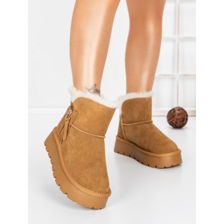 Ghete Dama din piele naturala 5W95 YELLOW | PANTOFUL