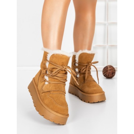 Ghete Dama din piele naturala 5W96 YELLOW | PANTOFUL