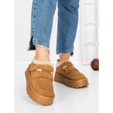 Ghete Dama din piele naturala 5W92 YELLOW | PANTOFUL