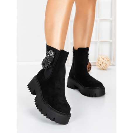 Ghete Dama cu Platforma 5AH52 BLACK | MEI