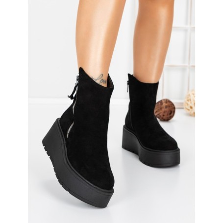 Ghete Dama cu Platforma 5AH56 BLACK | MEI