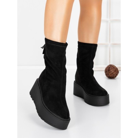 Ghete Dama cu Platforma 5AH57 BLACK | MEI