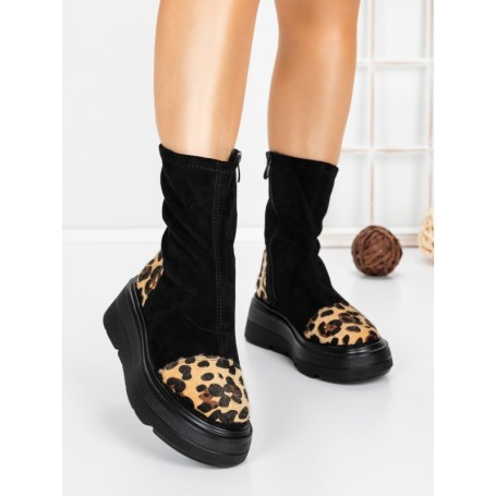 Ghete Dama cu Platforma 5AH58 BLACK | MEI