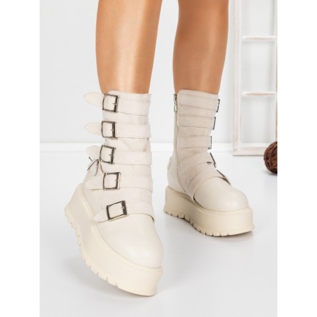 Ghete Dama cu Platforma 56WL2 BEIGE | MEI