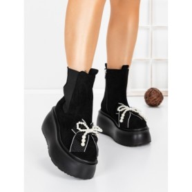 Ghete Dama cu Platforma 56WL9 BLACK | MEI