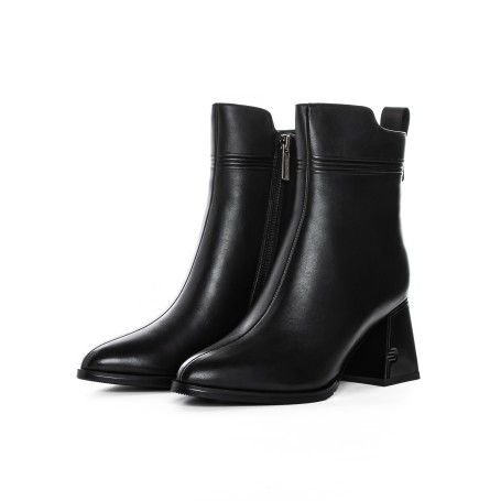 Členkové čižmy na hrubom podpätku K107-55-B81A Čierna » MeiMall.sk