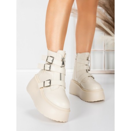 Ghete Dama cu Platforma 56WL13 BEIGE | MEI