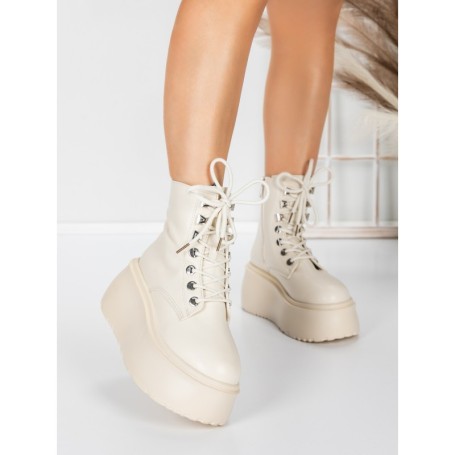 Ghete Dama cu Platforma 56WL16 BEIGE | MEI