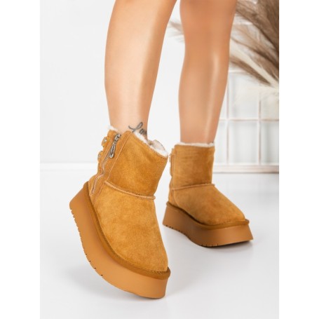 Ghete Dama din piele naturala 5WL105 YELLOW | PANTOFUL