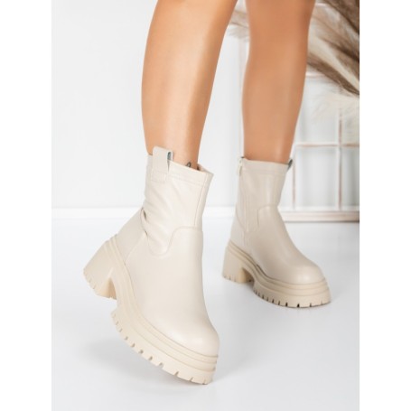Ghete Dama cu Platforma 5W82 BEIGE | MEI