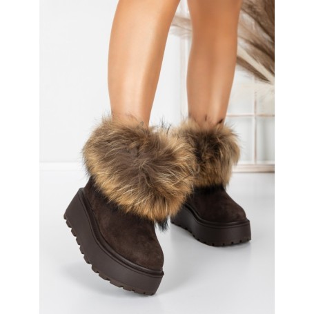 Ghete Dama din piele naturala 3ASJN73 BROWN | PANTOFUL