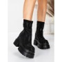 Ghete Dama cu Platforma 5SJN23 BLACK | MEI