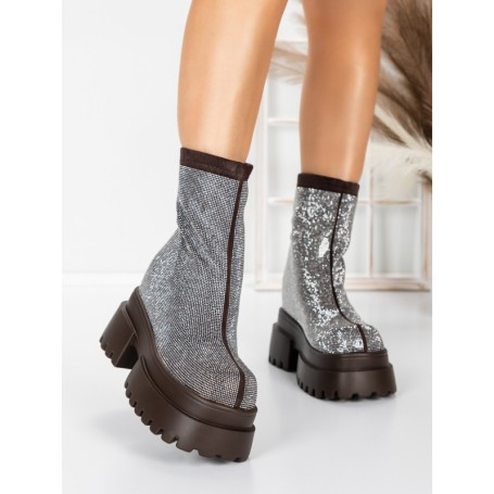 Ghete Dama cu Platforma 5SJN23 BROWN | MEI