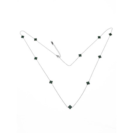 Náhrdelník YP-39 Strieborná-Zelená | Mei » MeiMall.sk